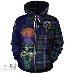 Scottish MacRae Hunting Modern Clan Tartan Crest with Thistle and Scotland Map Tartan Plaid Hoodie Scottish Plaid Tartan Plaid - ScotsTee - scotstee.com