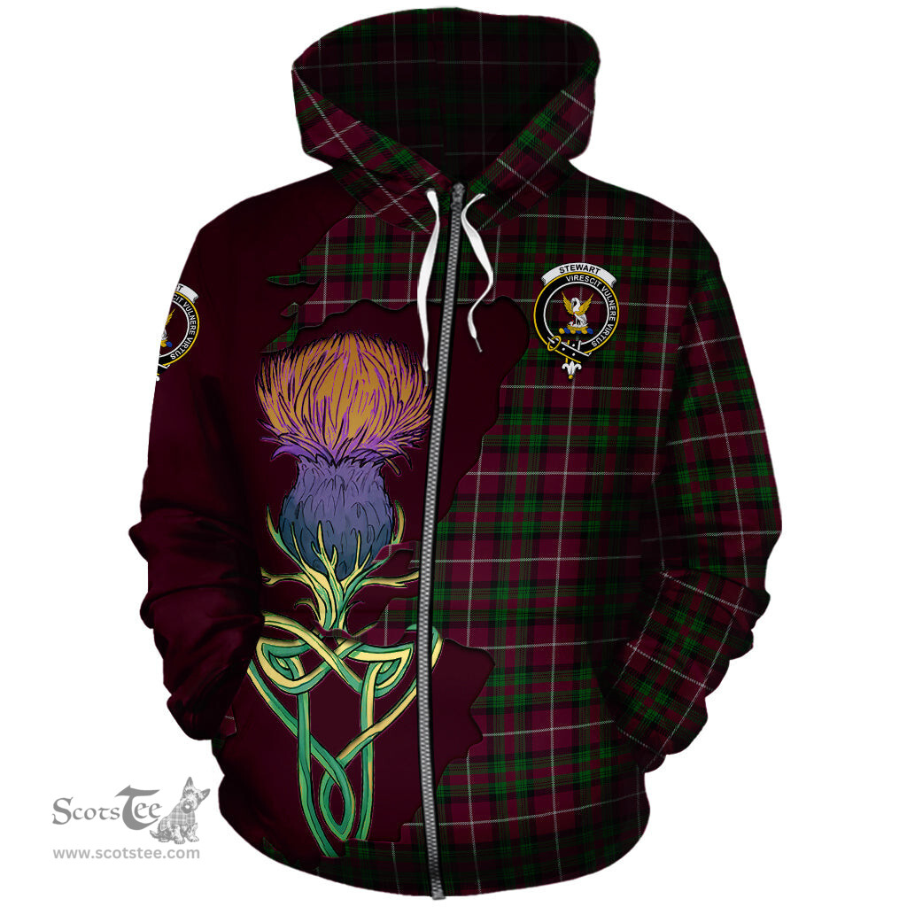 Scottish Stewart of Bute Hunting Clan Tartan Crest with Thistle and Scotland Map Tartan Plaid Hoodie Scottish Plaid Tartan Plaid - ScotsTee - scotstee.com