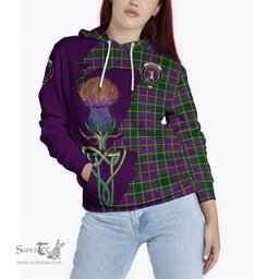 Scottish Taylor Clan Tartan Crest with Thistle and Scotland Map Tartan Plaid Hoodie Scottish Plaid Tartan Plaid - ScotsTee - scotstee.com