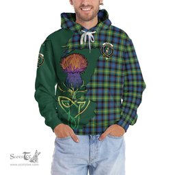 Scottish Watson Ancient Clan Tartan Crest with Thistle and Scotland Map Tartan Plaid Hoodie Scottish Plaid Tartan Plaid - ScotsTee - scotstee.com