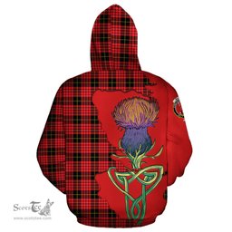 Scottish MacQueen Modern Clan Tartan Crest with Thistle and Scotland Map Tartan Plaid Hoodie Scottish Plaid Tartan Plaid - ScotsTee - scotstee.com