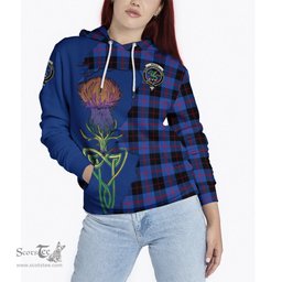 Scottish Maule Clan Tartan Crest with Thistle and Scotland Map Tartan Plaid Hoodie Scottish Plaid Tartan Plaid - ScotsTee - scotstee.com