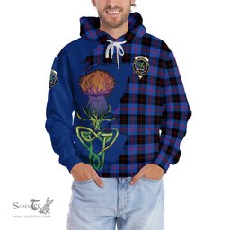 Scottish Maule Clan Tartan Crest with Thistle and Scotland Map Tartan Plaid Hoodie Scottish Plaid Tartan Plaid - ScotsTee - scotstee.com