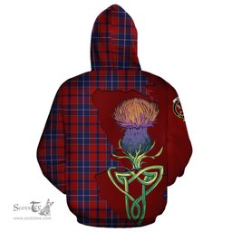 Scottish Wishart Dress Clan Tartan Crest with Thistle and Scotland Map Tartan Plaid Hoodie Scottish Plaid Tartan Plaid - ScotsTee - scotstee.com