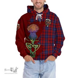 Scottish Wishart Dress Clan Tartan Crest with Thistle and Scotland Map Tartan Plaid Hoodie Scottish Plaid Tartan Plaid - ScotsTee - scotstee.com