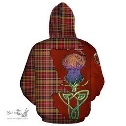 Scottish Ogilvie (Ogilvy) of Strathallan Clan Tartan Crest with Thistle and Scotland Map Tartan Plaid Hoodie Scottish Plaid Tartan Plaid - ScotsTee - scotstee.com