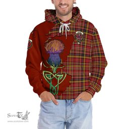 Scottish Ogilvie (Ogilvy) of Strathallan Clan Tartan Crest with Thistle and Scotland Map Tartan Plaid Hoodie Scottish Plaid Tartan Plaid - ScotsTee - scotstee.com