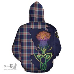Scottish Stewart of Appin Hunting Dress Clan Tartan Crest with Thistle and Scotland Map Tartan Plaid Hoodie Scottish Plaid Tartan Plaid - ScotsTee - scotstee.com