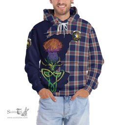 Scottish Stewart of Appin Hunting Dress Clan Tartan Crest with Thistle and Scotland Map Tartan Plaid Hoodie Scottish Plaid Tartan Plaid - ScotsTee - scotstee.com
