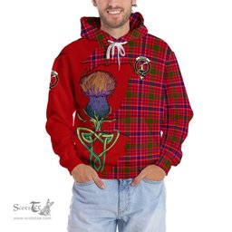 Scottish MacRae Modern Clan Tartan Crest with Thistle and Scotland Map Tartan Plaid Hoodie Scottish Plaid Tartan Plaid - ScotsTee - scotstee.com