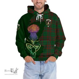 Scottish Matheson Hunting Highland Clan Tartan Crest with Thistle and Scotland Map Tartan Plaid Hoodie Scottish Plaid Tartan Plaid - ScotsTee - scotstee.com