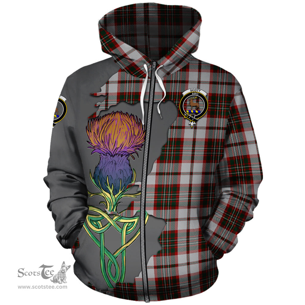 Scottish Scott Dress Clan Tartan Crest with Thistle and Scotland Map Tartan Plaid Hoodie Scottish Plaid Tartan Plaid - ScotsTee - scotstee.com