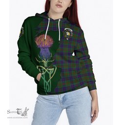 Scottish Stewart of Appin Hunting Clan Tartan Crest with Thistle and Scotland Map Tartan Plaid Hoodie Scottish Plaid Tartan Plaid - ScotsTee - scotstee.com