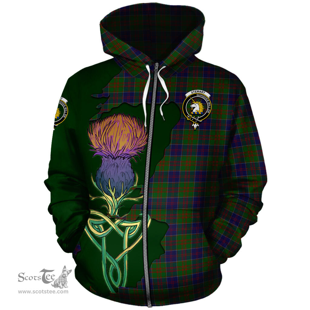 Scottish Stewart of Appin Hunting Clan Tartan Crest with Thistle and Scotland Map Tartan Plaid Hoodie Scottish Plaid Tartan Plaid - ScotsTee - scotstee.com