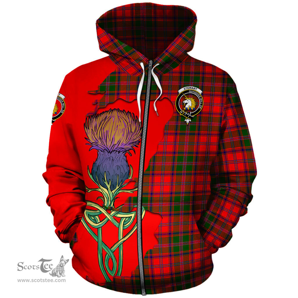Scottish Stewart of Appin Modern Clan Tartan Crest with Thistle and Scotland Map Tartan Plaid Hoodie Scottish Plaid Tartan Plaid - ScotsTee - scotstee.com