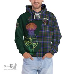 Scottish Ogilvie (Ogilvy) Hunting Modern Clan Tartan Crest with Thistle and Scotland Map Tartan Plaid Hoodie Scottish Plaid Tartan Plaid - ScotsTee - scotstee.com