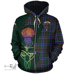 Scottish Ogilvie (Ogilvy) Hunting Modern Clan Tartan Crest with Thistle and Scotland Map Tartan Plaid Hoodie Scottish Plaid Tartan Plaid - ScotsTee - scotstee.com