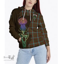Scottish Seton Hunting Clan Tartan Crest with Thistle and Scotland Map Tartan Plaid Hoodie Scottish Plaid Tartan Plaid - ScotsTee - scotstee.com