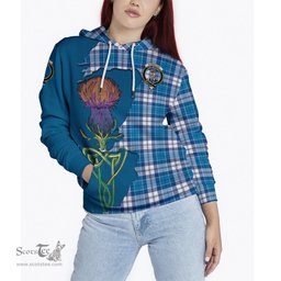 Scottish Roberton Clan Tartan Crest with Thistle and Scotland Map Tartan Plaid Hoodie Scottish Plaid Tartan Plaid - ScotsTee - scotstee.com
