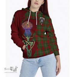 Scottish Strange Clan Tartan Crest with Thistle and Scotland Map Tartan Plaid Hoodie Scottish Plaid Tartan Plaid - ScotsTee - scotstee.com
