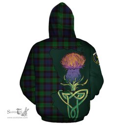 Scottish Stewart Old Clan Tartan Crest with Thistle and Scotland Map Tartan Plaid Hoodie Scottish Plaid Tartan Plaid - ScotsTee - scotstee.com