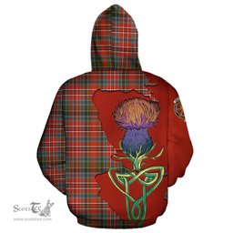 Scottish MacPherson Weathered Clan Tartan Crest with Thistle and Scotland Map Tartan Plaid Hoodie Scottish Plaid Tartan Plaid - ScotsTee - scotstee.com
