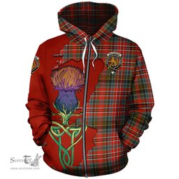 Scottish MacPherson Weathered Clan Tartan Crest with Thistle and Scotland Map Tartan Plaid Hoodie Scottish Plaid Tartan Plaid - ScotsTee - scotstee.com