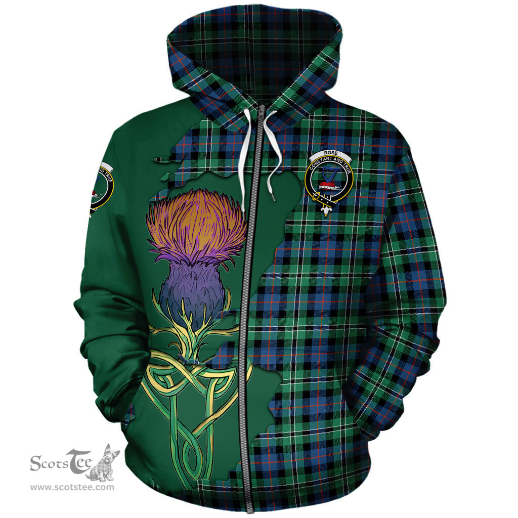 Scottish Rose Hunting Ancient Clan Tartan Crest with Thistle and Scotland Map Tartan Plaid Hoodie Scottish Plaid Tartan Plaid - ScotsTee - scotstee.com