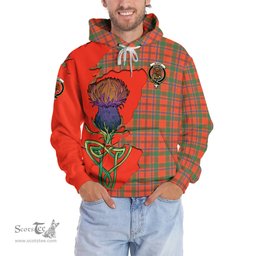 Scottish Munro Ancient Clan Tartan Crest with Thistle and Scotland Map Tartan Plaid Hoodie Scottish Plaid Tartan Plaid - ScotsTee - scotstee.com