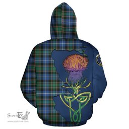 Scottish MacRae Hunting Ancient Clan Tartan Crest with Thistle and Scotland Map Tartan Plaid Hoodie Scottish Plaid Tartan Plaid - ScotsTee - scotstee.com