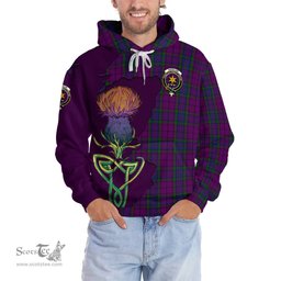 Scottish Wardlaw Clan Tartan Crest with Thistle and Scotland Map Tartan Plaid Hoodie Scottish Plaid Tartan Plaid - ScotsTee - scotstee.com