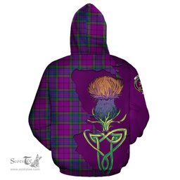 Scottish Wardlaw Modern Clan Tartan Crest with Thistle and Scotland Map Tartan Plaid Hoodie Scottish Plaid Tartan Plaid - ScotsTee - scotstee.com