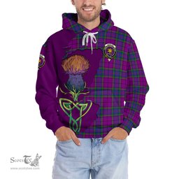 Scottish Wardlaw Modern Clan Tartan Crest with Thistle and Scotland Map Tartan Plaid Hoodie Scottish Plaid Tartan Plaid - ScotsTee - scotstee.com