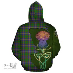 Scottish Strange of Balkaskie Clan Tartan Crest with Thistle and Scotland Map Tartan Plaid Hoodie Scottish Plaid Tartan Plaid - ScotsTee - scotstee.com