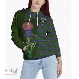 Scottish Strange of Balkaskie Clan Tartan Crest with Thistle and Scotland Map Tartan Plaid Hoodie Scottish Plaid Tartan Plaid - ScotsTee - scotstee.com