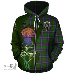 Scottish Strange of Balkaskie Clan Tartan Crest with Thistle and Scotland Map Tartan Plaid Hoodie Scottish Plaid Tartan Plaid - ScotsTee - scotstee.com