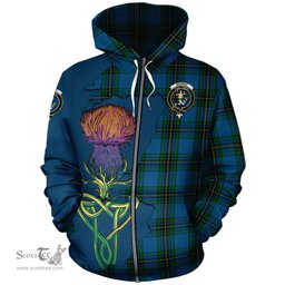 Scottish Murray of Elibank Clan Tartan Crest with Thistle and Scotland Map Tartan Plaid Hoodie Scottish Plaid Tartan Plaid - ScotsTee - scotstee.com
