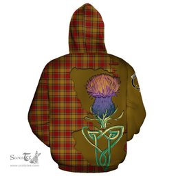 Scottish Scrymgeour Clan Tartan Crest with Thistle and Scotland Map Tartan Plaid Hoodie Scottish Plaid Tartan Plaid - ScotsTee - scotstee.com