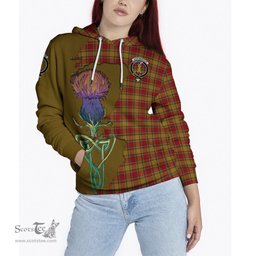 Scottish Scrymgeour Clan Tartan Crest with Thistle and Scotland Map Tartan Plaid Hoodie Scottish Plaid Tartan Plaid - ScotsTee - scotstee.com