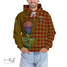 Scottish Scrymgeour Clan Tartan Crest with Thistle and Scotland Map Tartan Plaid Hoodie Scottish Plaid Tartan Plaid - ScotsTee - scotstee.com