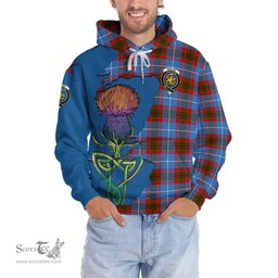 Scottish Newton Clan Tartan Crest with Thistle and Scotland Map Tartan Plaid Hoodie Scottish Plaid Tartan Plaid - ScotsTee - scotstee.com