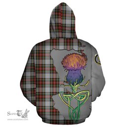 Scottish Stewart Dress Clan Tartan Crest with Thistle and Scotland Map Tartan Plaid Hoodie Scottish Plaid Tartan Plaid - ScotsTee - scotstee.com