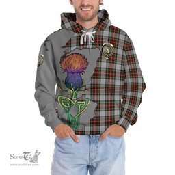Scottish Stewart Dress Clan Tartan Crest with Thistle and Scotland Map Tartan Plaid Hoodie Scottish Plaid Tartan Plaid - ScotsTee - scotstee.com
