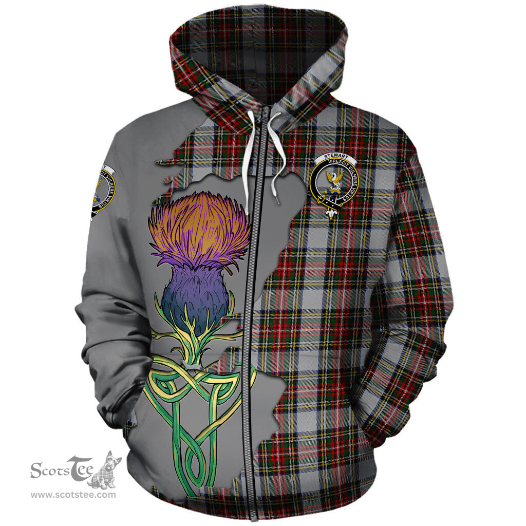 Scottish Stewart Dress Clan Tartan Crest with Thistle and Scotland Map Tartan Plaid Hoodie Scottish Plaid Tartan Plaid - ScotsTee - scotstee.com