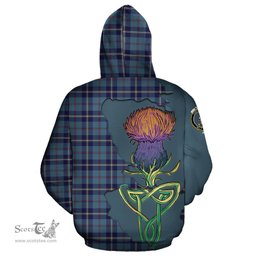 Scottish MacRaes of America Clan Tartan Crest with Thistle and Scotland Map Tartan Plaid Hoodie Scottish Plaid Tartan Plaid - ScotsTee - scotstee.com