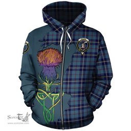 Scottish MacRaes of America Clan Tartan Crest with Thistle and Scotland Map Tartan Plaid Hoodie Scottish Plaid Tartan Plaid - ScotsTee - scotstee.com