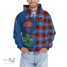 Scottish Pentland Clan Tartan Crest with Thistle and Scotland Map Tartan Plaid Hoodie Scottish Plaid Tartan Plaid - ScotsTee - scotstee.com