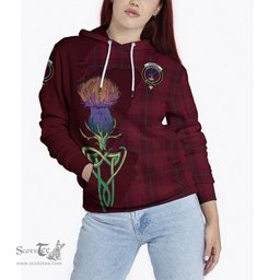 Scottish Stirling of Keir Clan Tartan Crest with Thistle and Scotland Map Tartan Plaid Hoodie Scottish Plaid Tartan Plaid - ScotsTee - scotstee.com