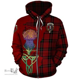 Scottish MacQueen Clan Tartan Crest with Thistle and Scotland Map Tartan Plaid Hoodie Scottish Plaid Tartan Plaid - ScotsTee - scotstee.com