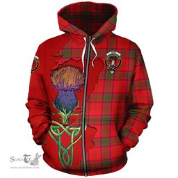 Scottish Ross Modern Clan Tartan Crest with Thistle and Scotland Map Tartan Plaid Hoodie Scottish Plaid Tartan Plaid - ScotsTee - scotstee.com